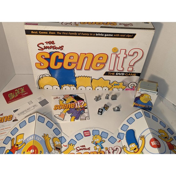 2009 Mattel - The Simpsons Scene It? DVD Board Game Mint Complete Like New - Picture 1 of 12